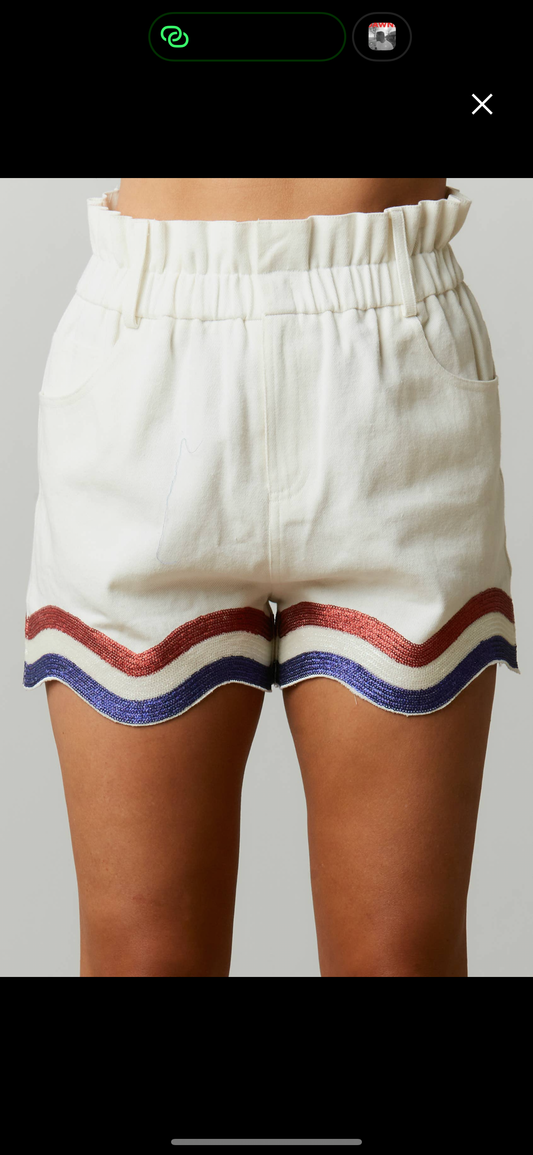 Red, White, & Blue Sparkle Shorts